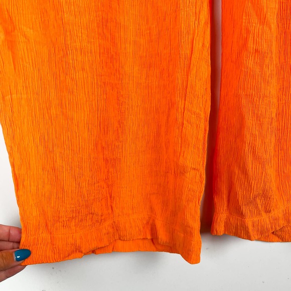 Everlane (L) Naia Ripple Pull-On Pants High Rise Orange - Picture 4 of 10